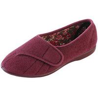 Audrey Velour Velcro® Ladies? Slippers, Heather, Size 4, Rubber