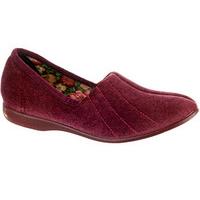 Audrey Velour Ladies? Slippers, Heather, Size 3, Rubber