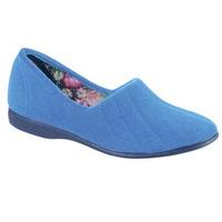 audrey velour ladies slippers light blue size 4 rubber