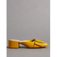 Autograph Leather Block Heel Mule Shoes with Insolia