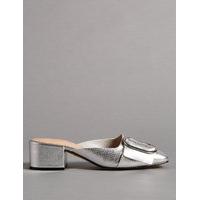 autograph leather block heel mule shoes with insolia