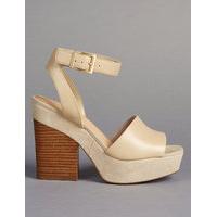 Autograph Leather Block Heel Sandals with Insolia