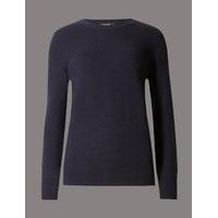 Autograph Pure Cashmere Ribbed Round Neck Jumper