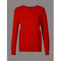 autograph pure cashmere ribbed round neck jumper