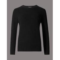 Autograph Pure Cashmere Ribbed Round Neck Jumper