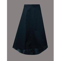 autograph cotton rich dipped hem a line midi skirt