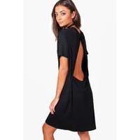 Aubrey Twist Open Back Beach Dress - black