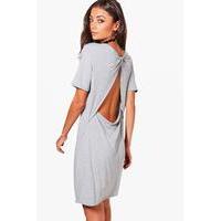 Aubrey Twist Open Back Beach Dress - grey