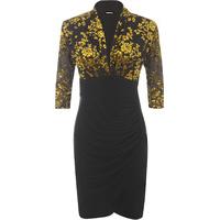 Aubree Gold Floral Party Dress - Gold