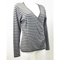 Austin Reed long sleeved grey striped wrapover top small Austin Reed - Size: S - Grey - Jumper