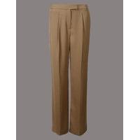 autograph twill pleated wide leg trousers