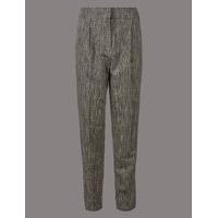 Autograph Cotton Rich Textured Tapered Leg Trousers