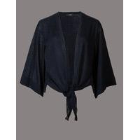 autograph tie front kimono sleeve cardigan