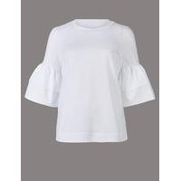Autograph Pure Cotton Flared Sleeve T-Shirt