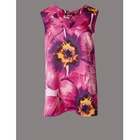 Autograph Floral Print V-Neck Sleeveless Shell Top