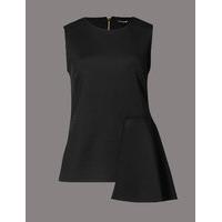 Autograph Scuba Asymmetric Dipped Hem Sleeveless Top