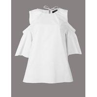 Autograph Pure Cotton Cold Shoulder Shell Top