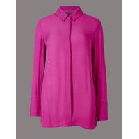 autograph hidden placket long sleeve shirt