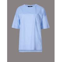 autograph pure cotton dipped hem half sleeve t shirt