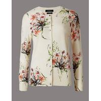 autograph pure cashmere floral print cardigan