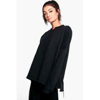 aurelia tie neck sweatshirt black