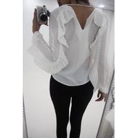 audrey frill sleeve chiffon blouse