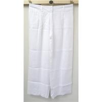 Autograph - Size: M - White - Ramie Trousers