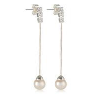 Autograph Sterling Silver Pearl Effect Diamanté Drop Earrings