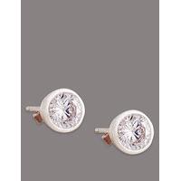 Autograph Sterling Silver Floating Stone Diamanté Stud Earrings