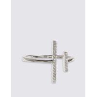 Autograph Sterling Silver Double Bar Ring