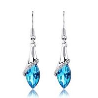 Austria Crystal Drop Earrings for Women Shining Earrings Fashion Jewelry Accessories Silver Plated