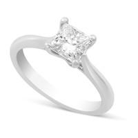 Aurora platinum 1.00 carat princess cut diamond solitaire ring