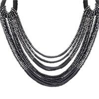 August Woods Black Cascading Beads Opulence Necklace