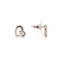 August Woods Rose Gold Crystal Heart Studs