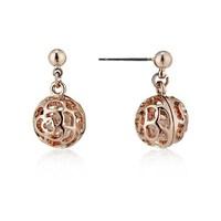August Woods Rose Gold Crystal Cage Ball Earrings