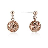 august woods rose gold crystal cage ball earrings