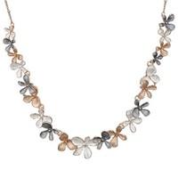 august woods rose gold trio flower necklace