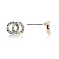 August Woods Rose Gold CZ Double Link Studs