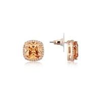 August Woods Square Cut Champagne Crystal Stud Earrings