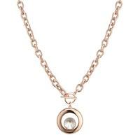 August Woods Rose Gold Crystal Round Pendant Necklace