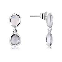 August Woods Grey & Opal Glass Earrings