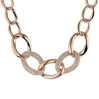 august woods rose gold crystal chain link necklace