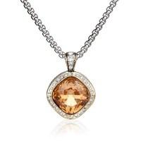 August Woods Society Square Topaz Necklace