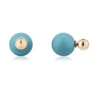 August Woods Outlet Front & Back Earrings Turquoise & Rose Gold