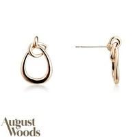 august woods rose gold double open hoop earrings