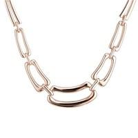 August Woods Rose Gold Graduated Rectangle Link Necklace