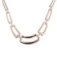 august woods rose gold graduated rectangle link necklace