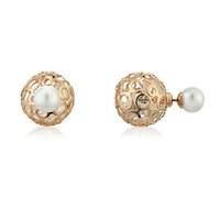 August Woods Outlet Front & Back Earrings Rose Gold & Pearl