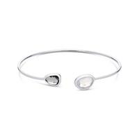 August Woods Crystal Clear Glass Silver Bangle