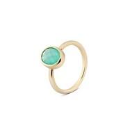 August Woods Outlet Mint Green Glass Gold Ring